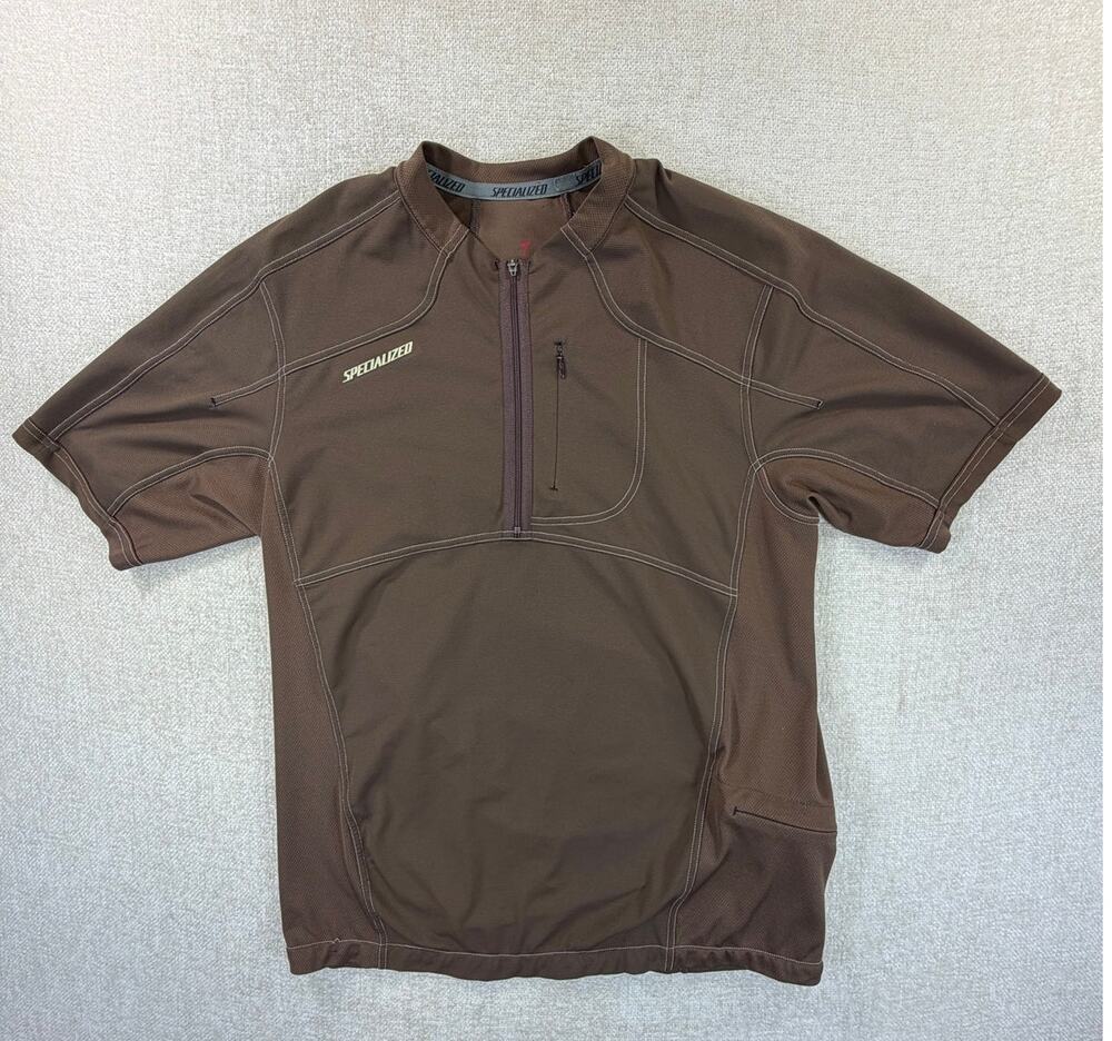 Specialized Men's Medium Brown Quarter Zip Cycling Jersey Shirt Performance Bike